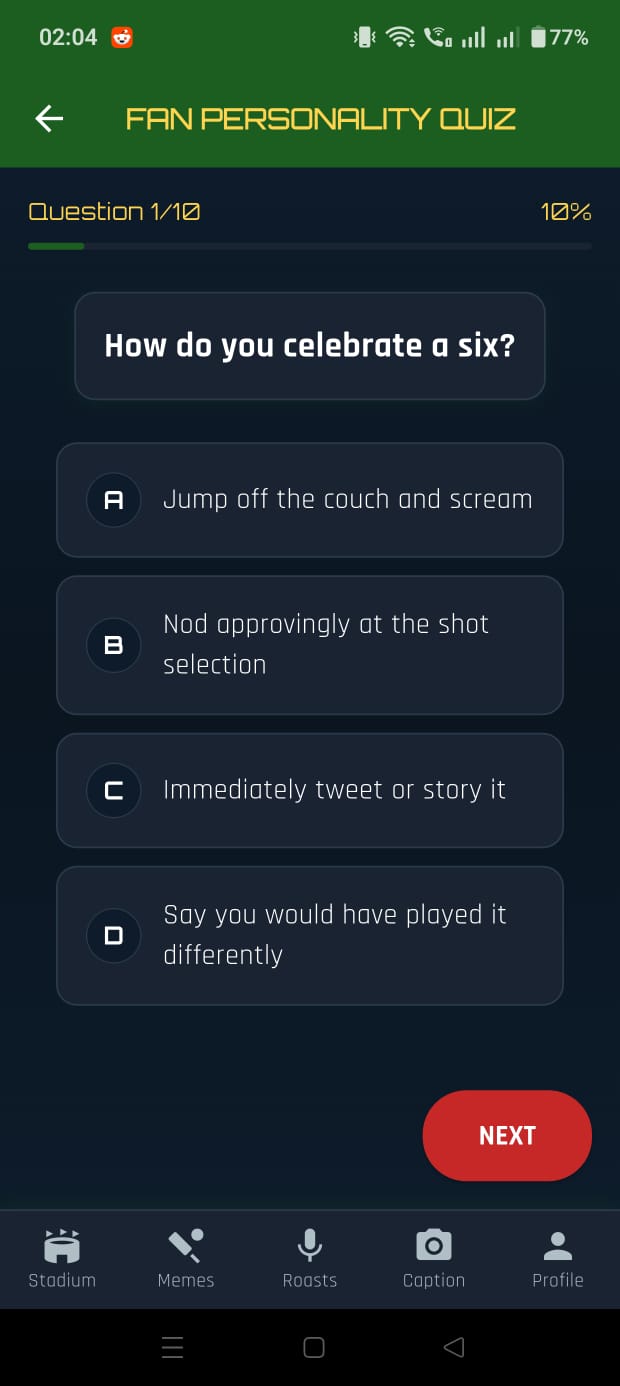 CricNFun App Screen
